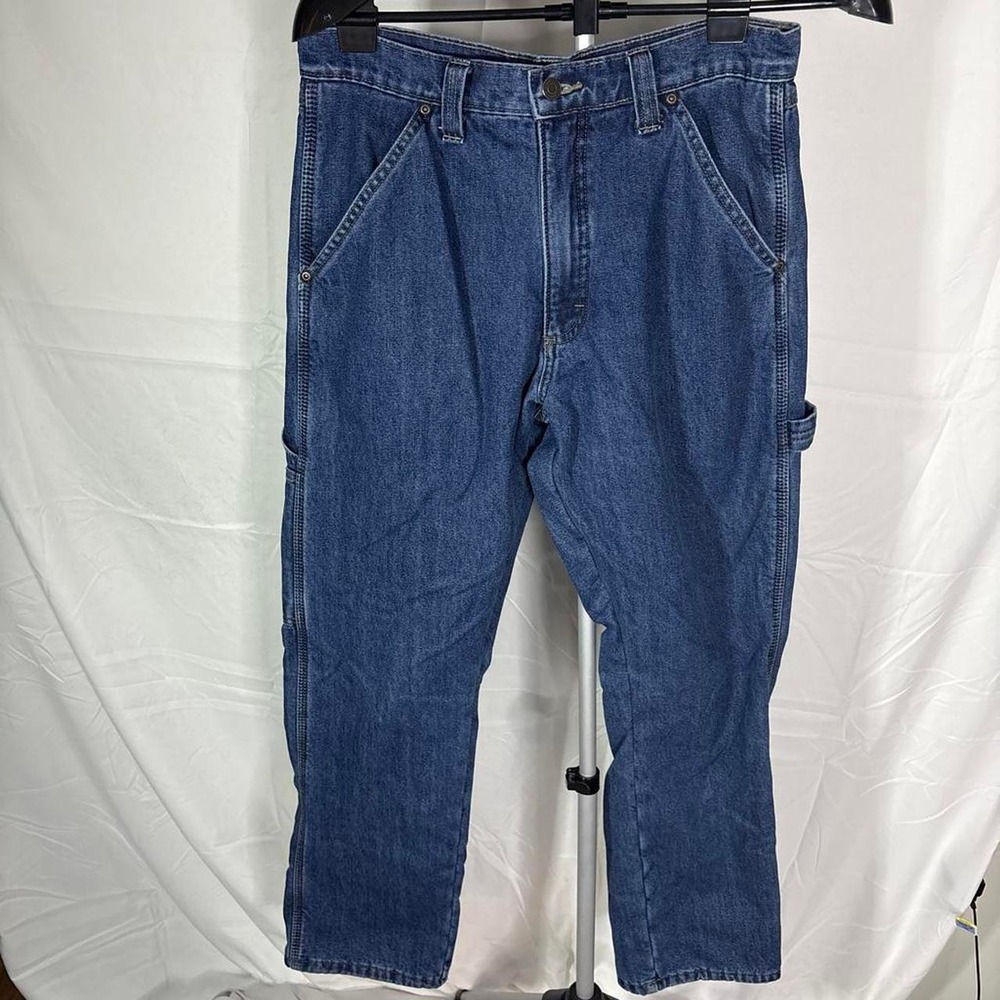 Wrangler blue denim carpenter pants with fleece lining